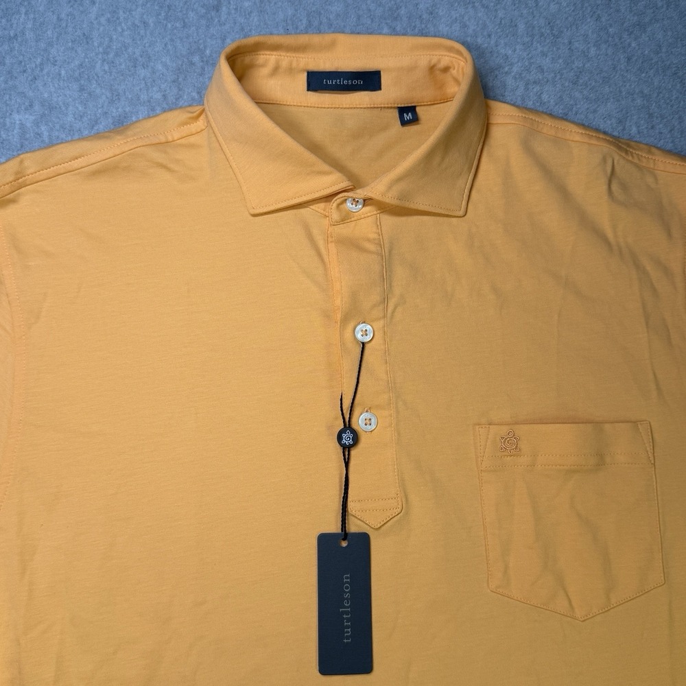 Turtleson Everett Cotton Polo Shirt Men's M Creamsicle Orange NWT Stretch